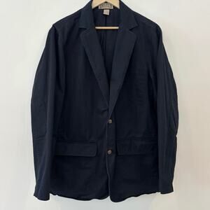 Duluth Trading Navy Blazer Sport Coat Mens Tall Large 100% Cotton